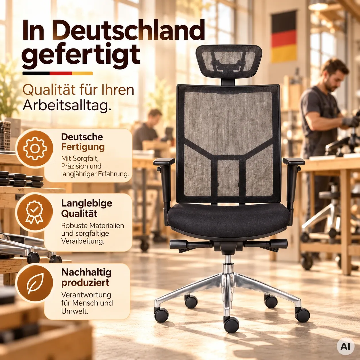 Ergo Net L Budget mit Kopfstütze - Bürostuhl