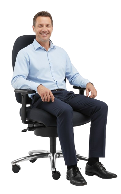 Druckentlastender Bürostuhl Mann